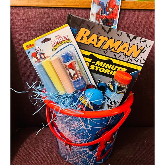 Spiderman adorable bundle preschool throw 50 by 70 Spider-Man Easter bucket